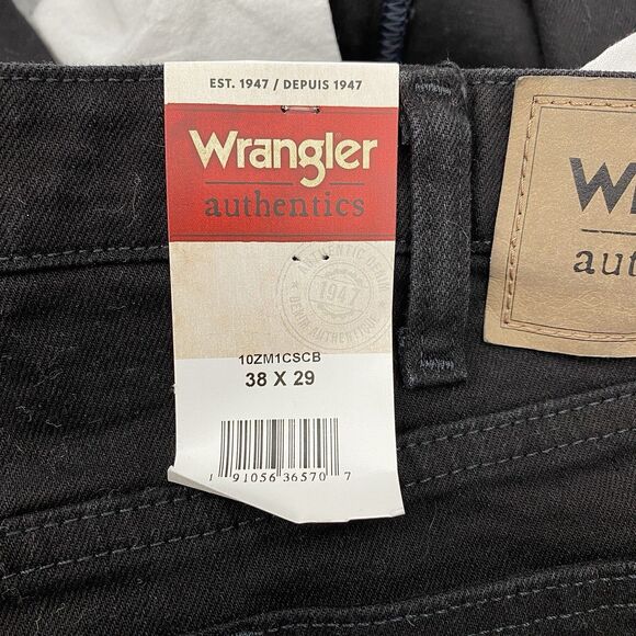 Wrangler Black Jeans Straight Leg Grunge Western Cotton Blend 38x29 - Picture 5 of 9